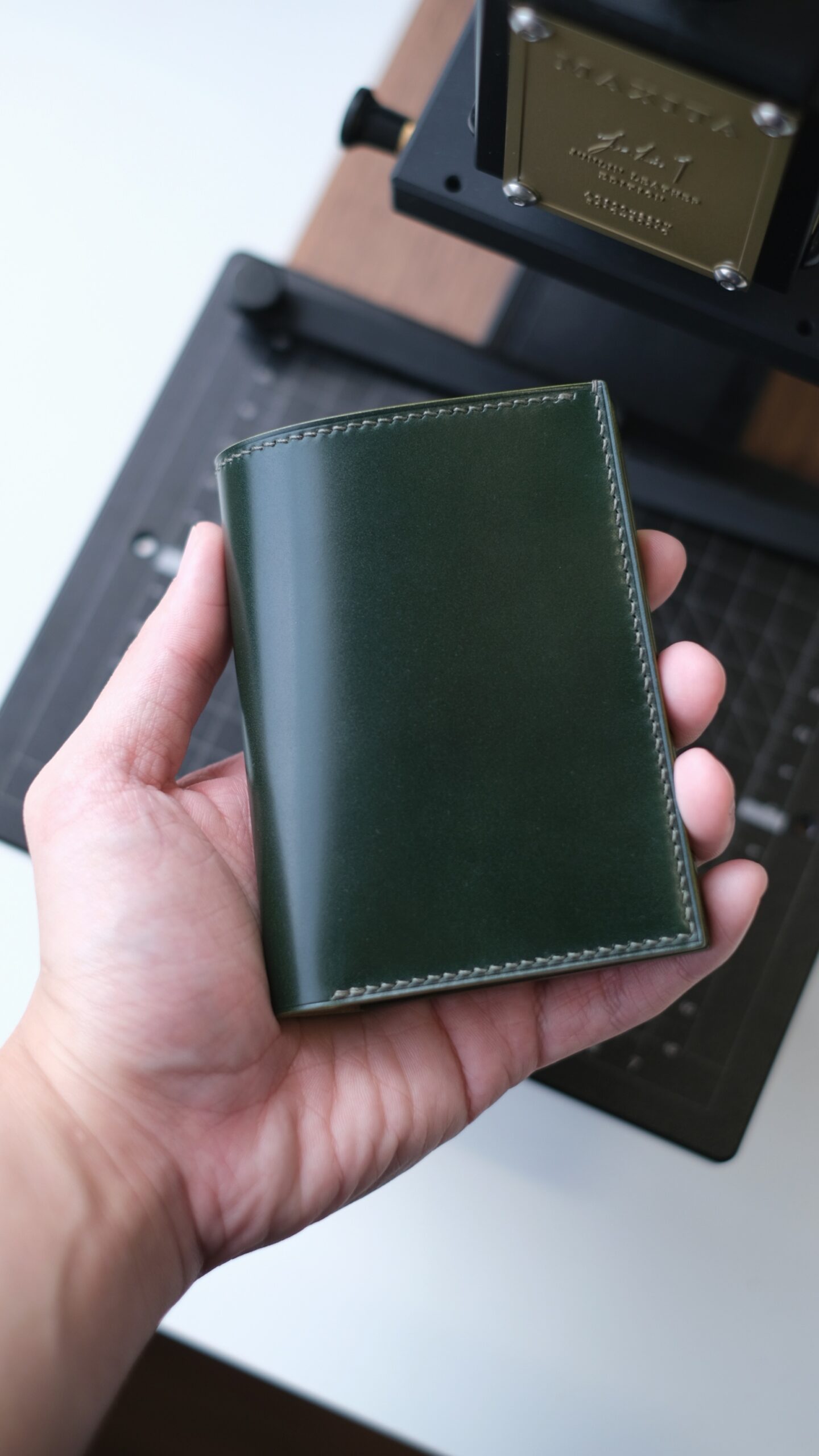 Shell Cordovan Mix Buttero Vertical Wallet - Image 2