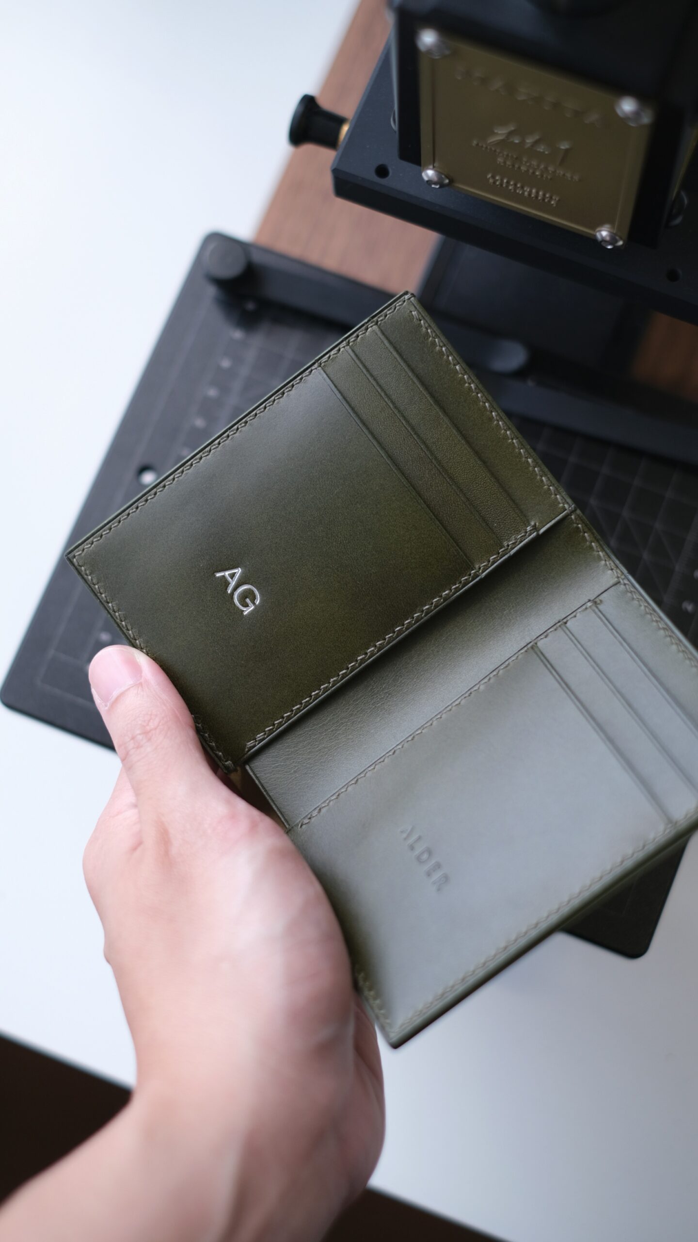 Shell Cordovan Mix Buttero Vertical Wallet - Image 6