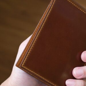 Shell Cordovan (Shinki Hikaku) Mix Buttero Hatch Money Clip Wallet - Image 5