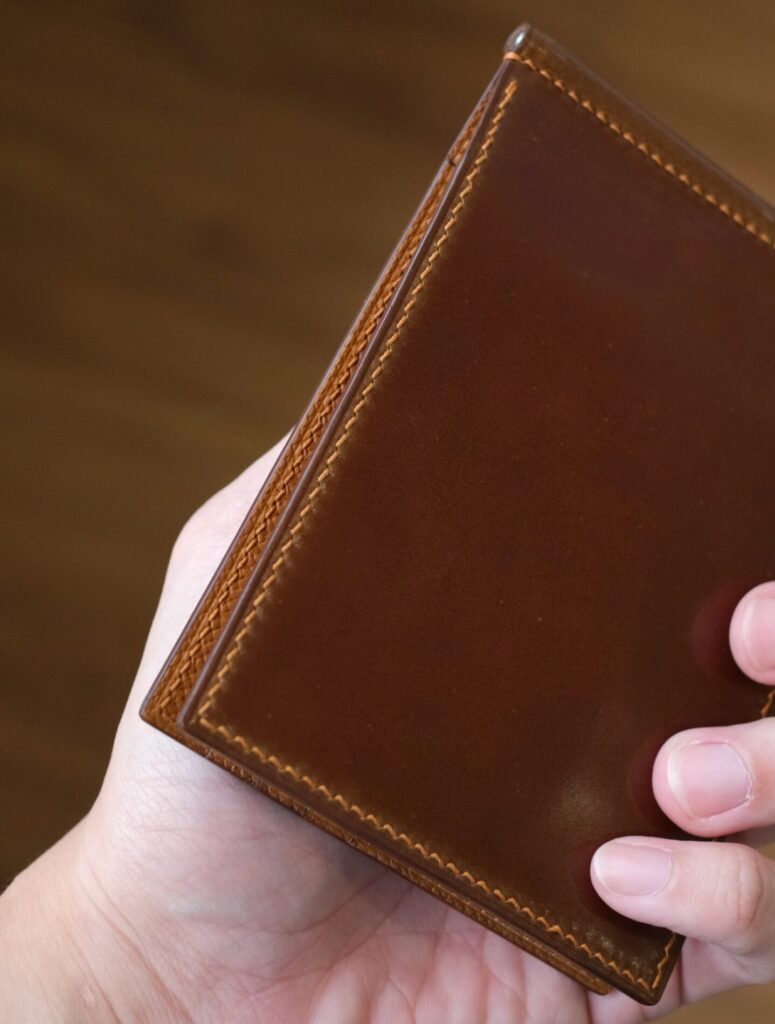 Shell Cordovan (Shinki Hikaku) Mix Buttero Hatch Money Clip Wallet