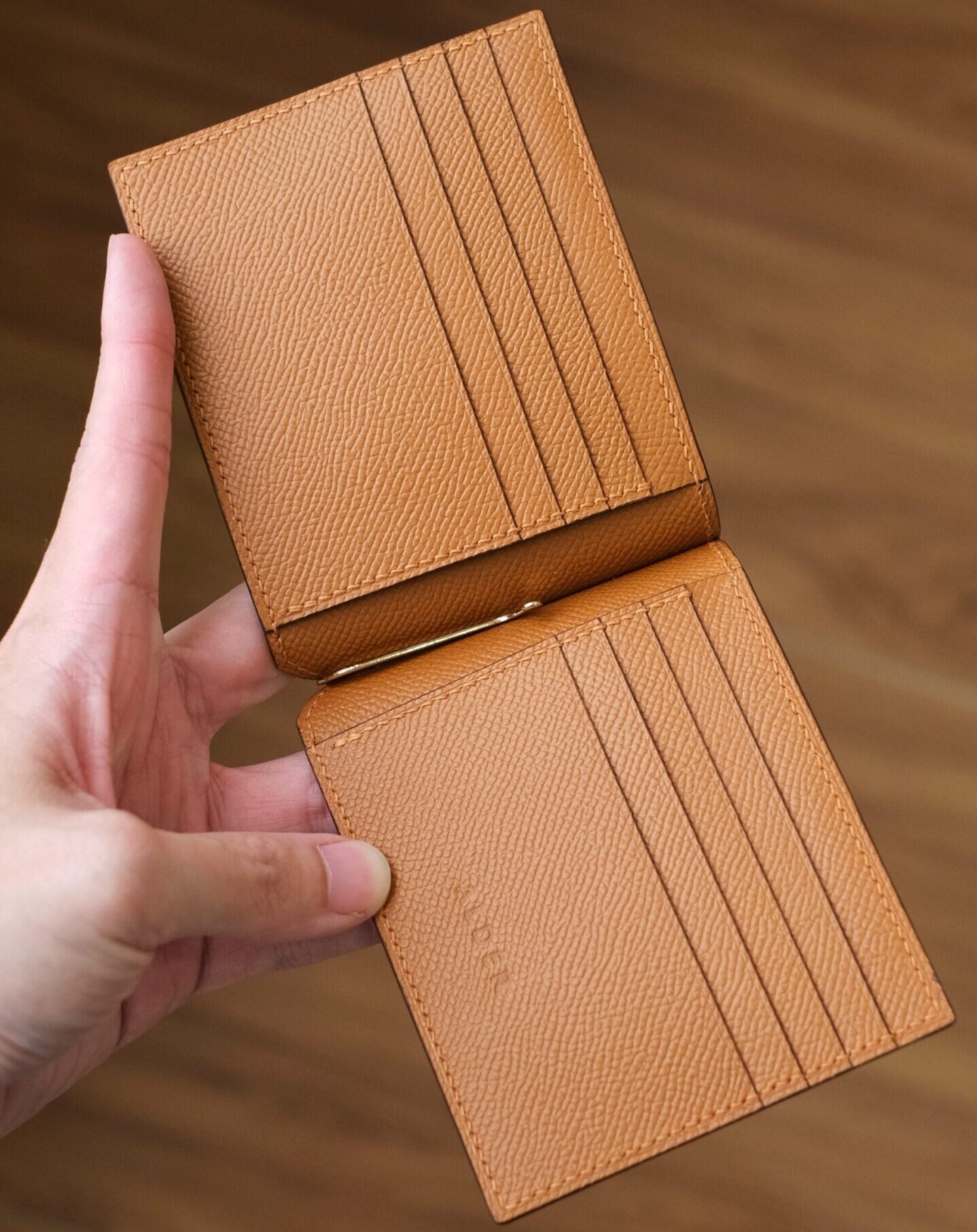 Shell Cordovan (Shinki Hikaku) Mix Buttero Hatch Money Clip Wallet - Image 4
