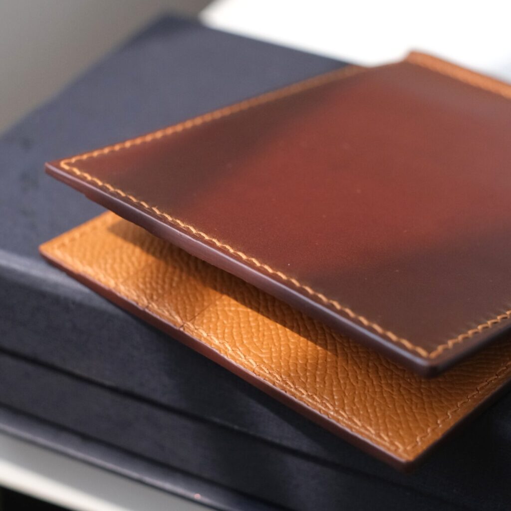 Shell Cordovan (Shinki Hikaku) Mix Buttero Hatch Money Clip Wallet